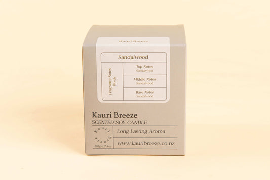 Sandalwood scented soy candle