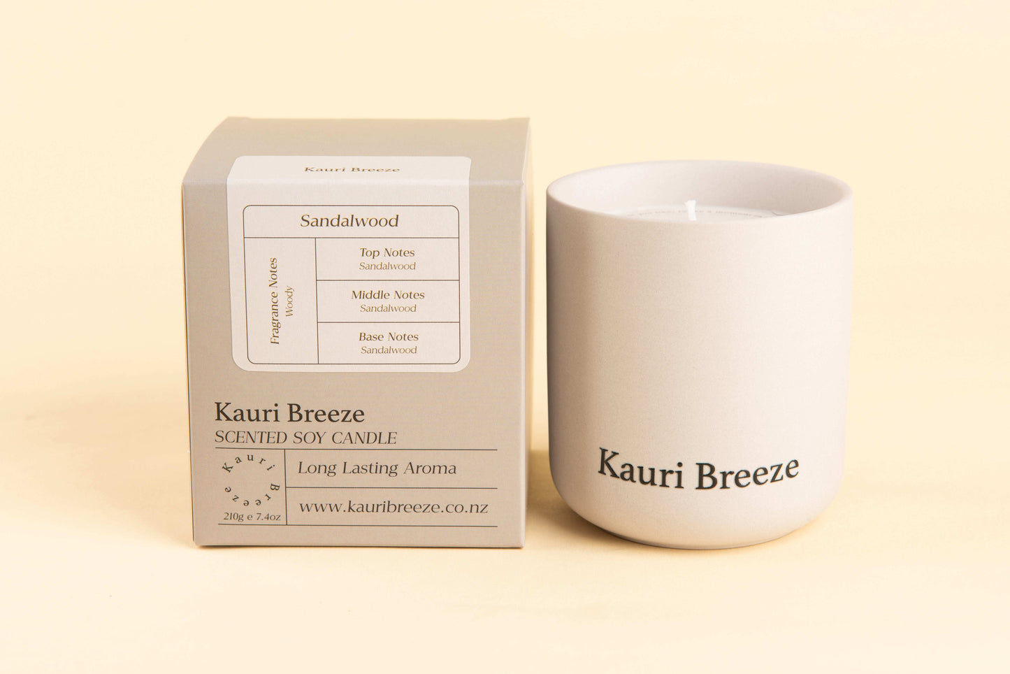 Sandalwood scented soy candle NZ