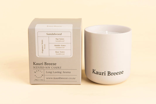 Sandalwood scented soy candle NZ
